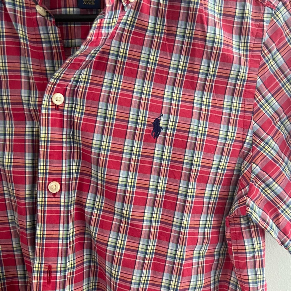 Polo Ralph Lauren Youth Plaid Short Sleeve‎ Button Down Large ( 14-16) - Picture 2 of 4